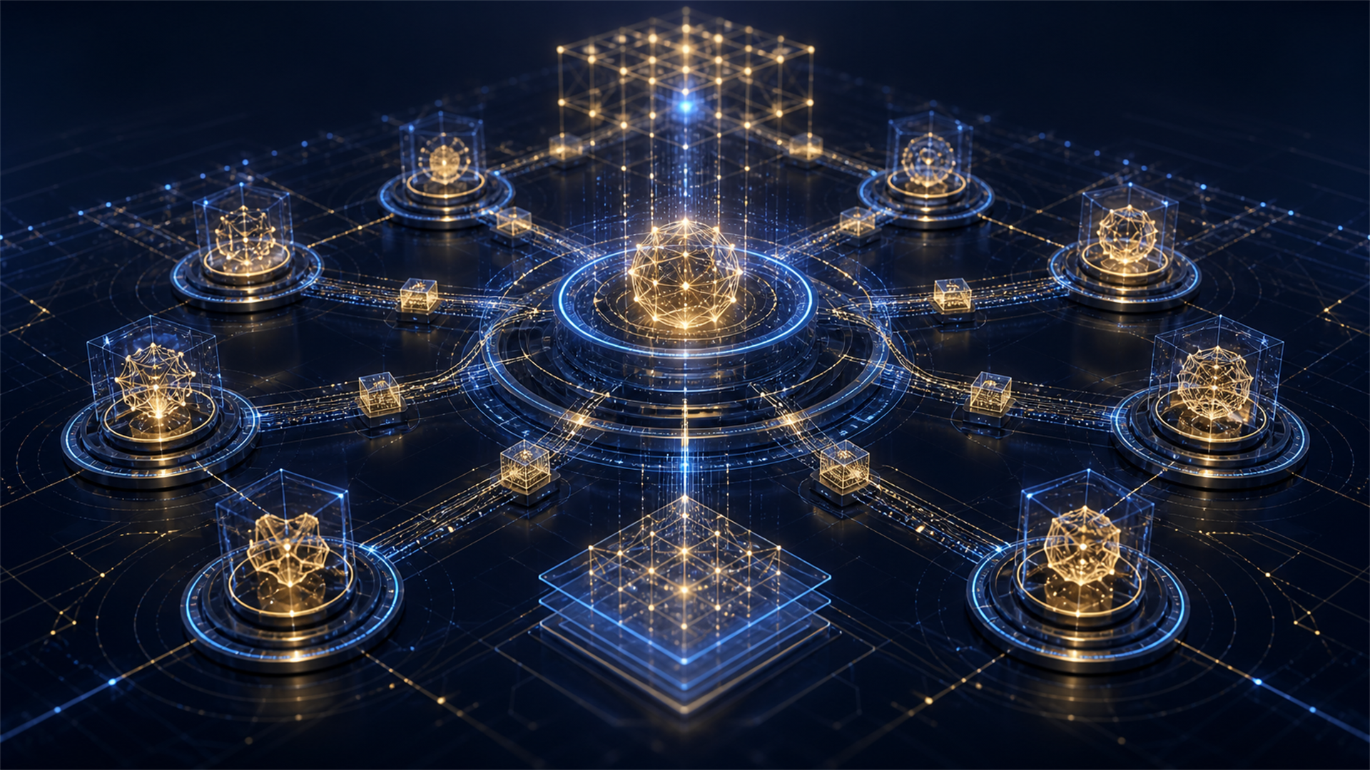 Abstract agent architecture graph for an AI Operating System blueprint