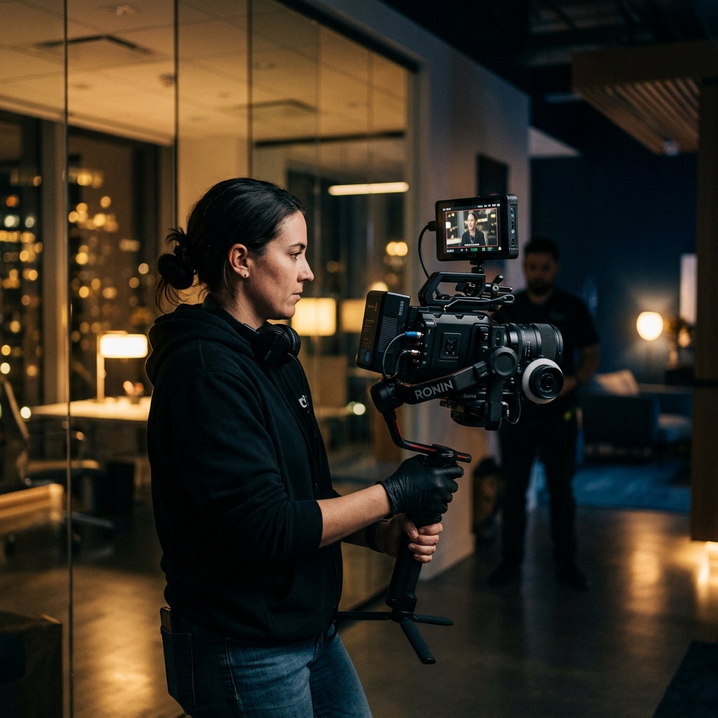 Professional video production in progress